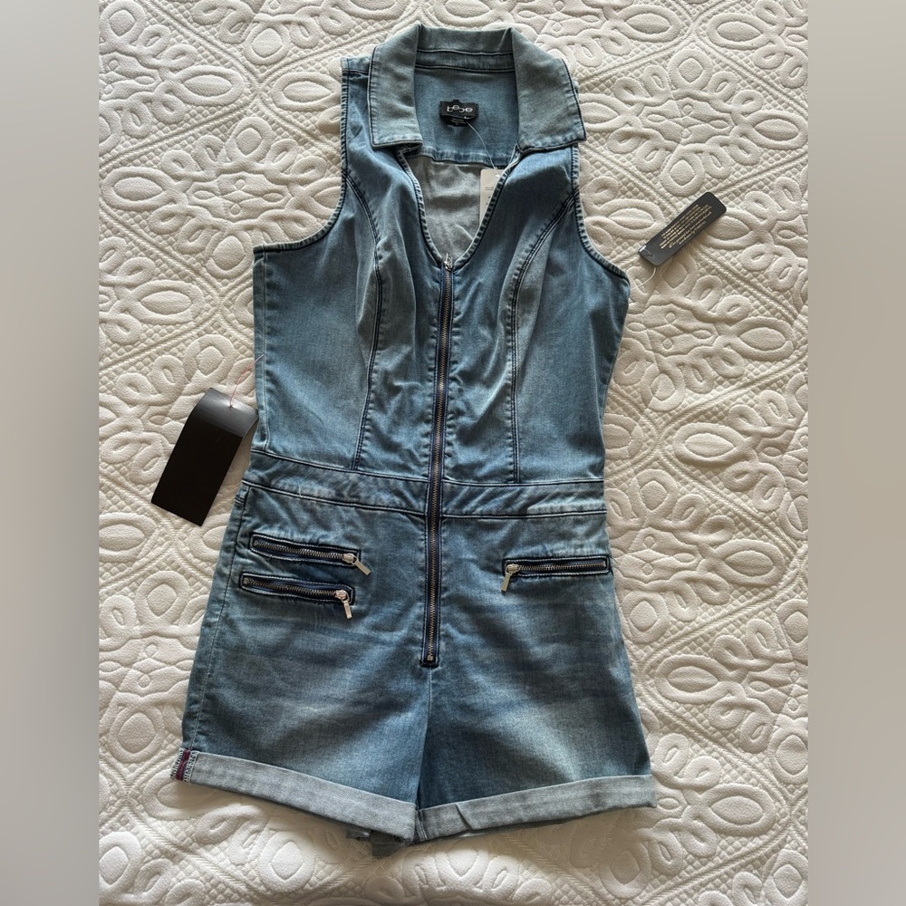 Bebe Blue Denim Romper